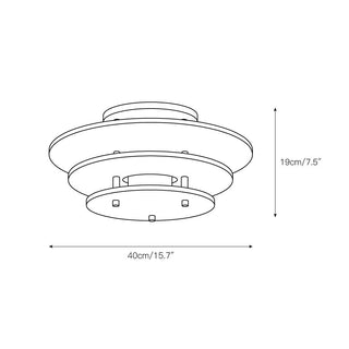 Zovena Moderne Minimaliste Acier Albâtre Plafonnier