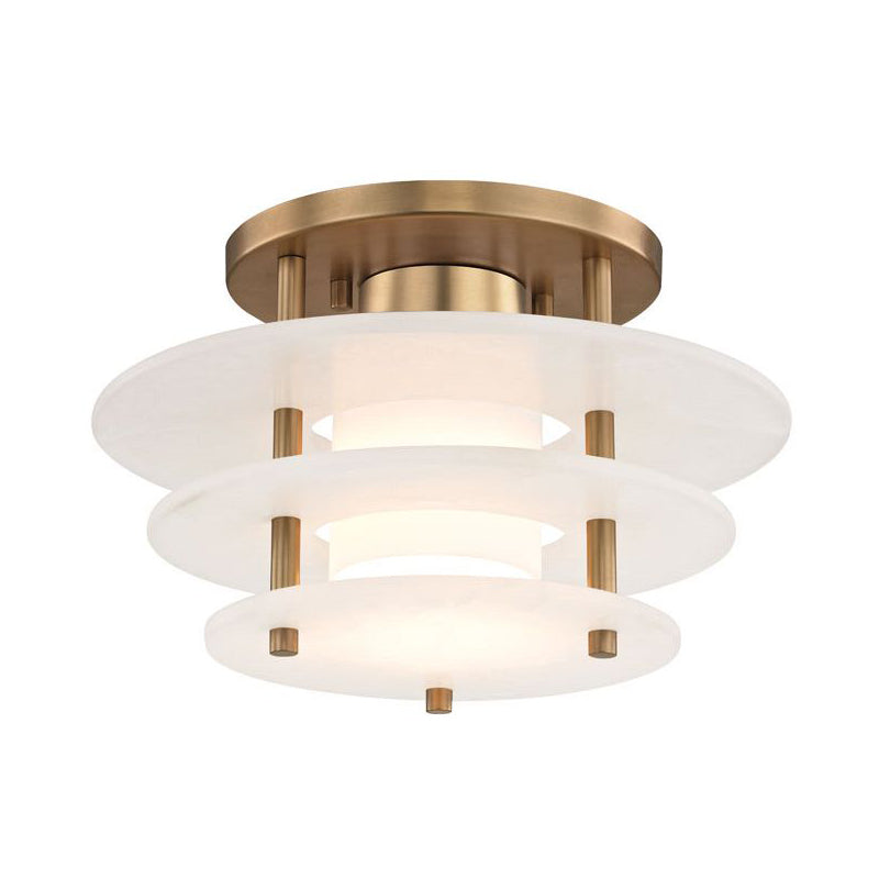 Zovena Moderne Minimaliste Acier Albâtre Plafonnier