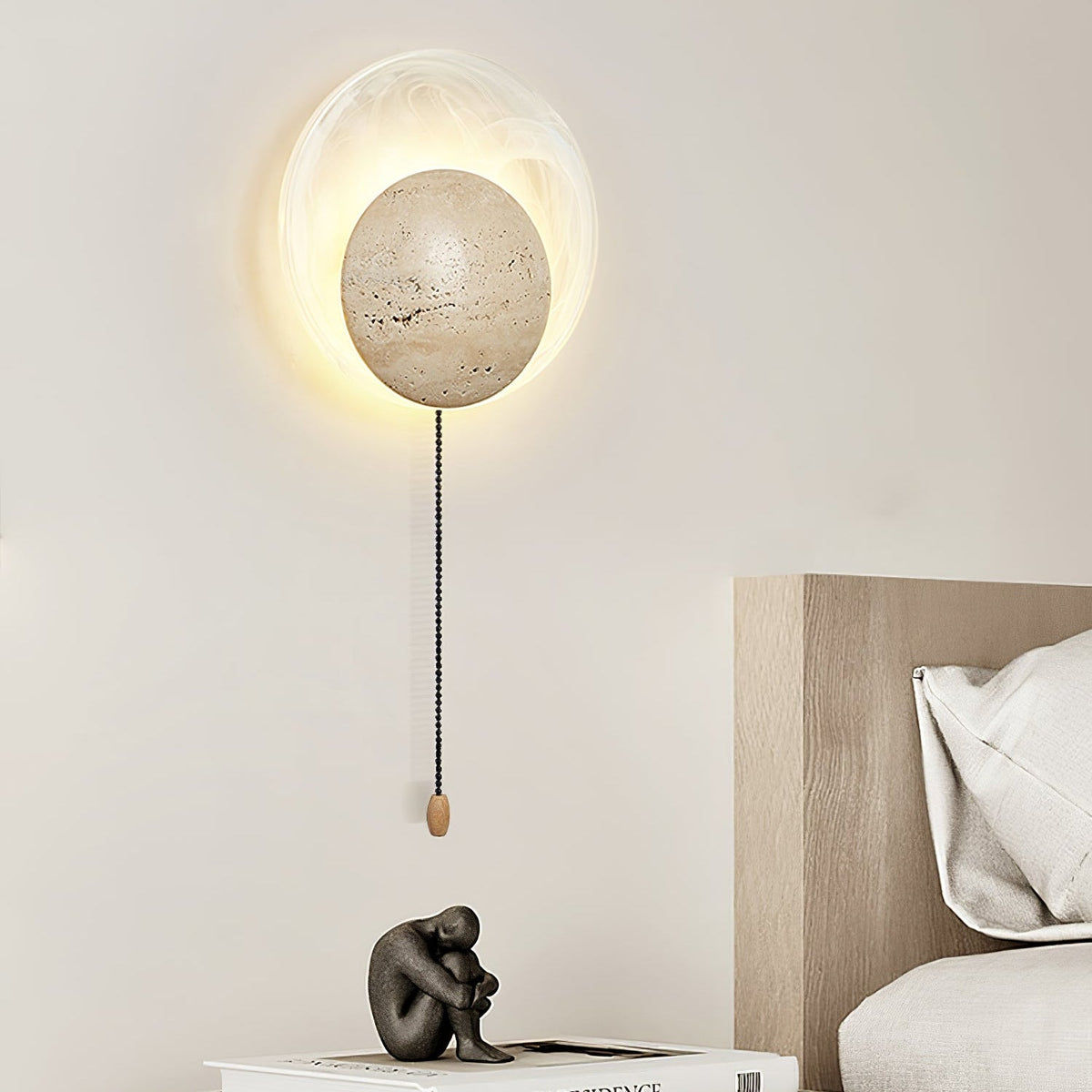 Genesis Travertine Wall Lamp-Neutral Decor