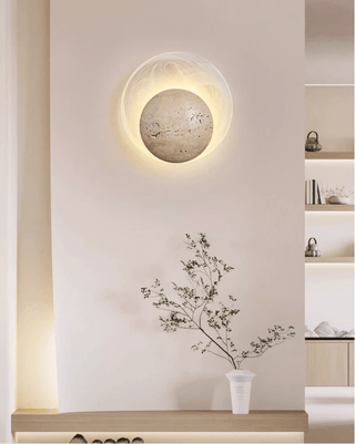 Genesis Travertine Wall Lamp-Neutral Decor