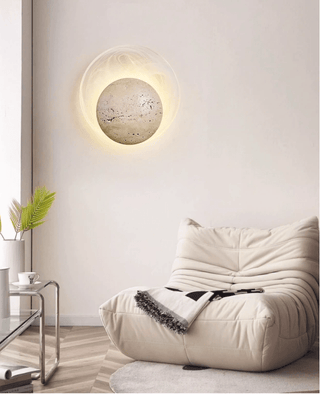 Genesis Travertine Wall Lamp-Neutral Decor