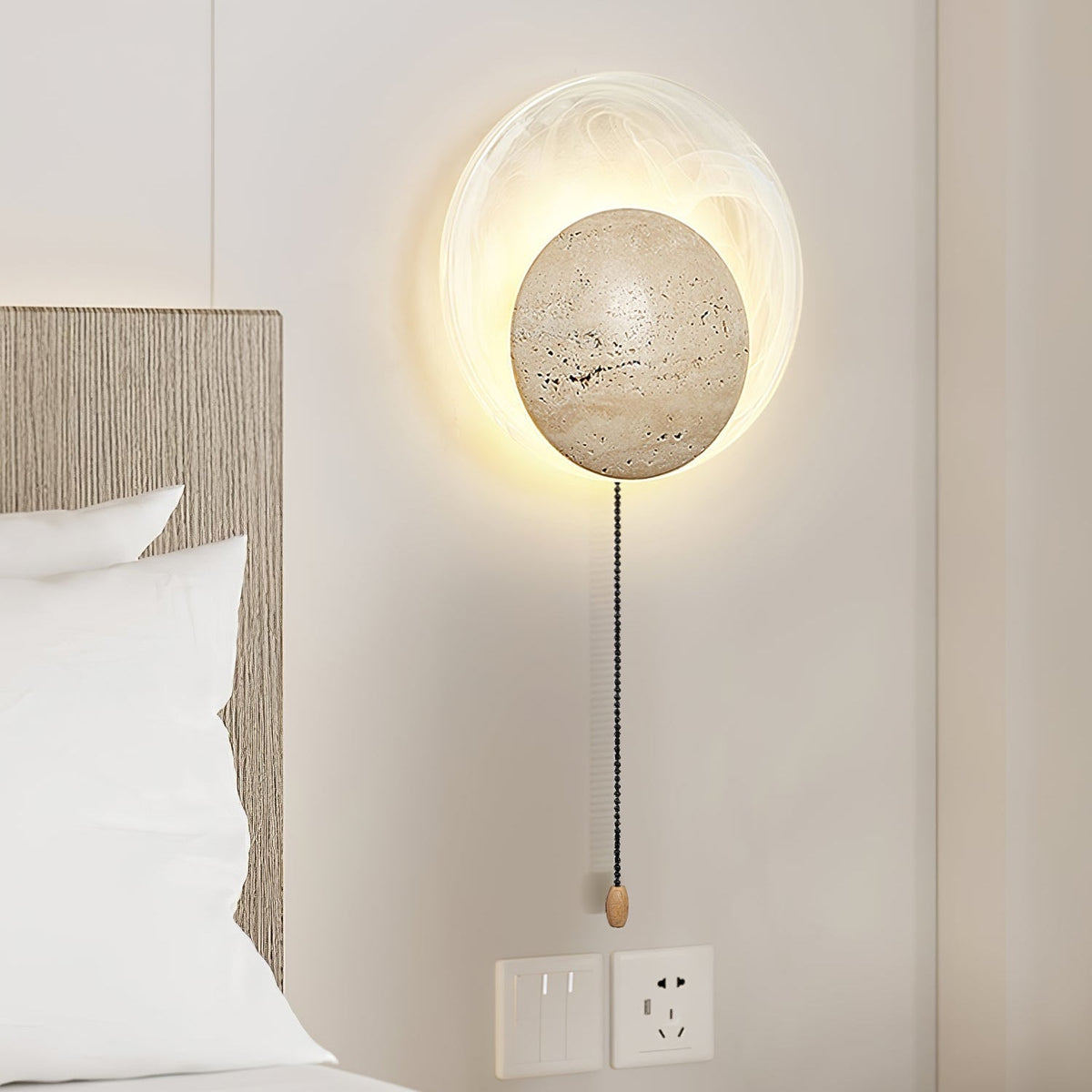 Genesis Travertine Wall Lamp-Neutral Decor