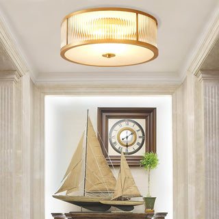 Avvynila Lampe de Plafond Laiton Verre Minimaliste Moderne-Luire