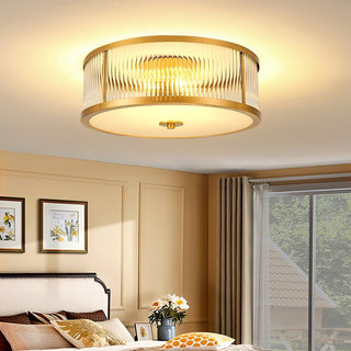 Avvynila Lampe de Plafond Laiton Verre Minimaliste Moderne-Luire