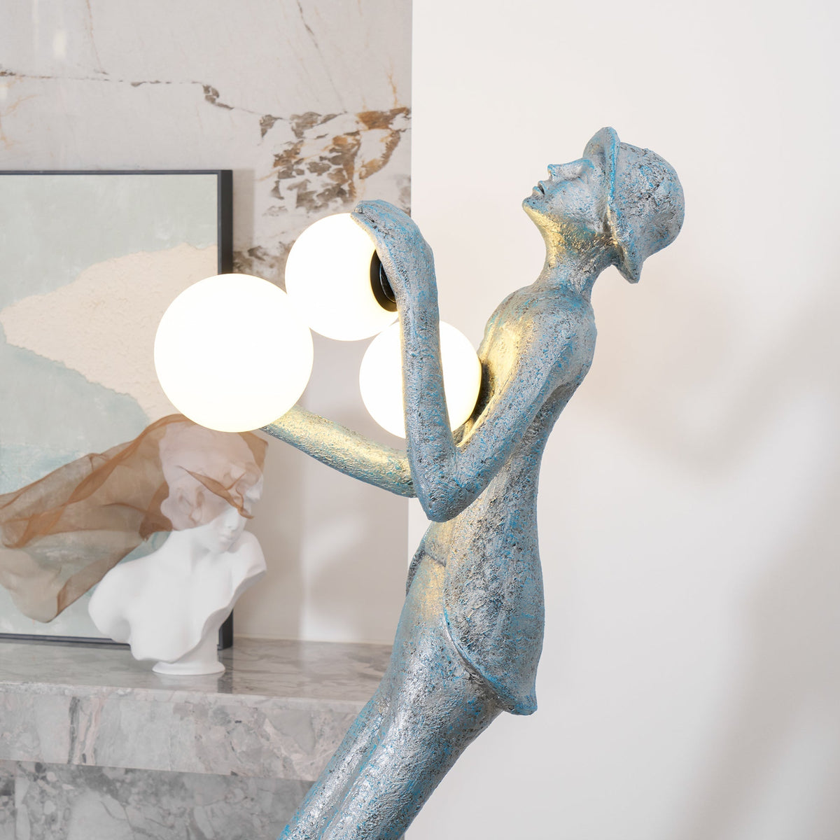 Evlirir Lampadaire en Métal Artisanal Bronze