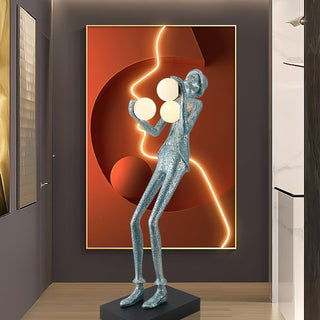 Evlirir Lampadaire en Métal Artisanal Bronze