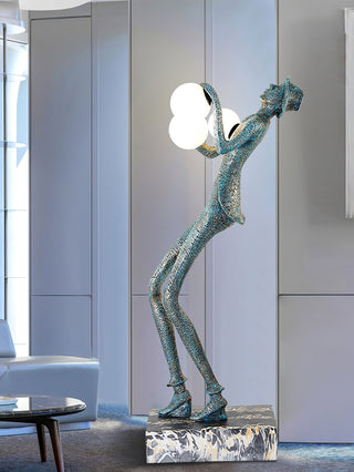 Evlirir Lampadaire en Métal Artisanal Bronze