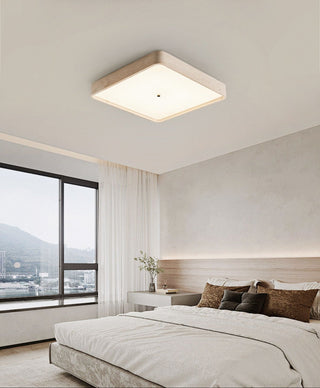 Geo Travertine Square Ceiling Light-Neutral Decor