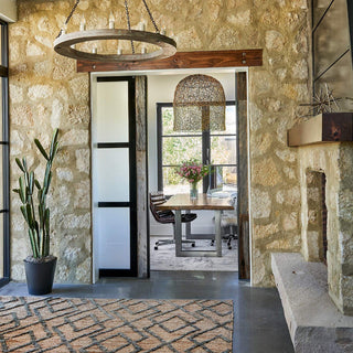 Armirila Lustre Bois Industriel Vintage