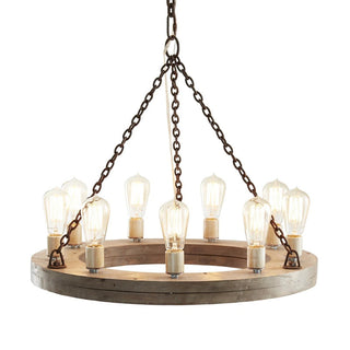 Armirila Lustre Bois Industriel Vintage