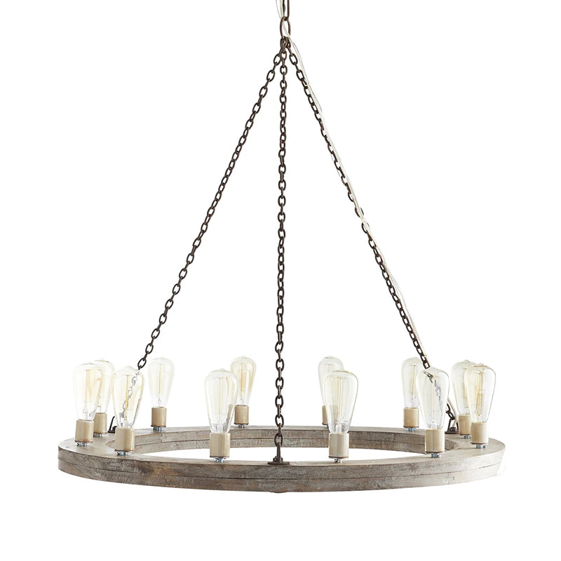 Armirila Lustre Bois Industriel Vintage
