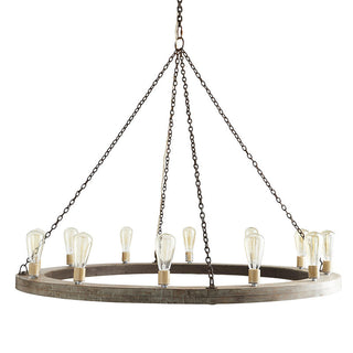 Armirila Lustre Bois Industriel Vintage