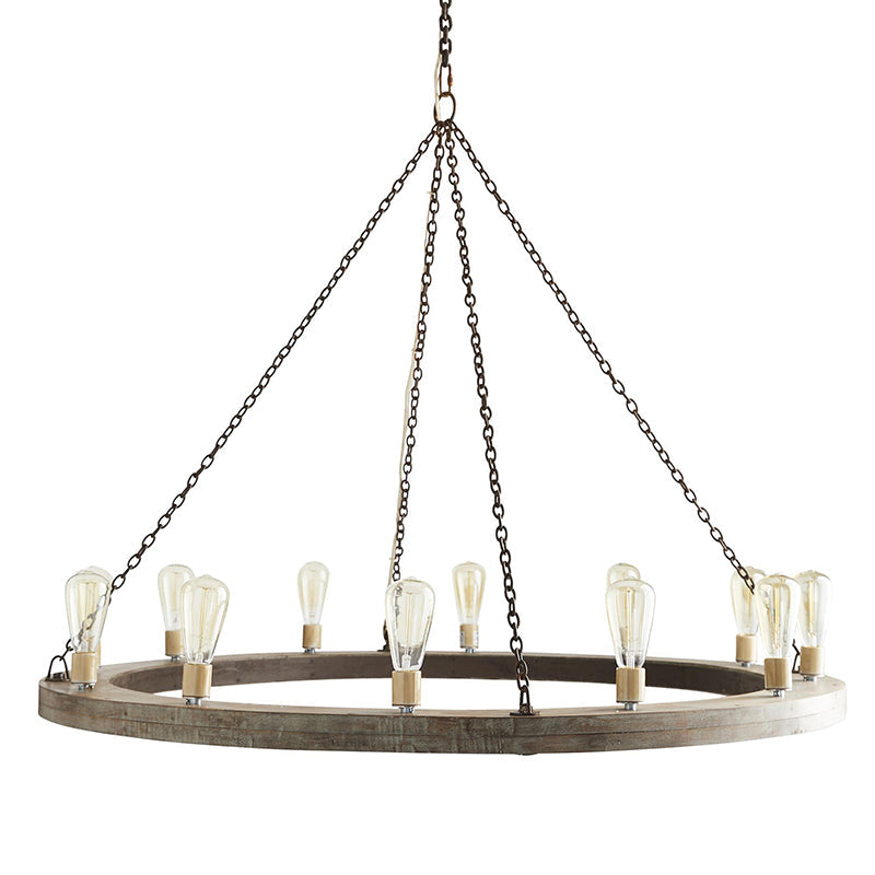 Armirila Lustre Bois Industriel Vintage