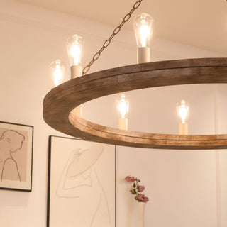 Armirila Lustre Bois Industriel Vintage