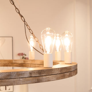 Armirila Lustre Bois Industriel Vintage