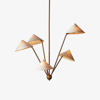 Lustra Lustre Laiton Courbé Beige