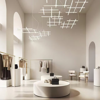 Geometric Linear Grid Pendant Lamp-Neutral Decor