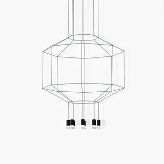 Lustra Suspension Géométrique en Fil Noir LED
