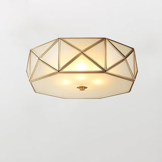 Coloreth Lampe de Plafond Géométrique en Laiton et Verre