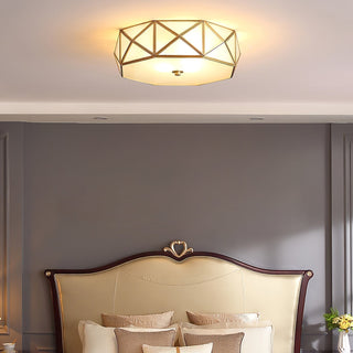 Coloreth Lampe de Plafond Géométrique en Laiton et Verre