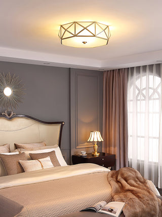 Coloreth Lampe de Plafond Géométrique en Laiton et Verre