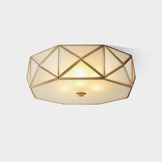 Coloreth Lampe de Plafond Géométrique en Laiton et Verre