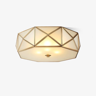 Coloreth Lampe de Plafond Géométrique en Laiton et Verre