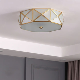 Coloreth Lampe de Plafond Géométrique en Laiton et Verre