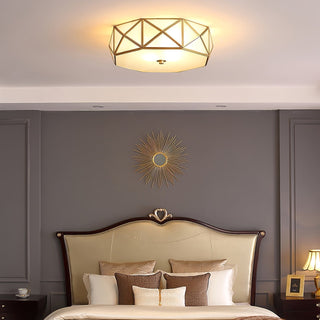 Coloreth Lampe de Plafond Géométrique en Laiton et Verre