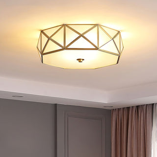 Coloreth Lampe de Plafond Géométrique en Laiton et Verre