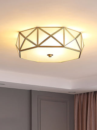 Coloreth Lampe de Plafond Géométrique en Laiton et Verre