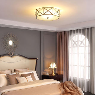 Coloreth Lampe de Plafond Géométrique en Laiton et Verre