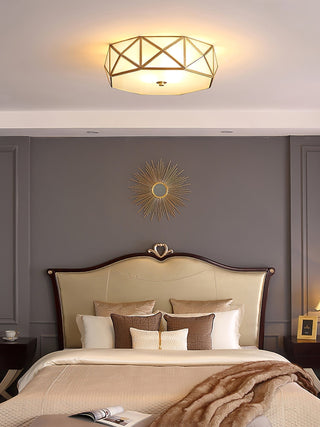 Coloreth Lampe de Plafond Géométrique en Laiton et Verre