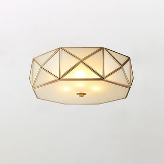 Coloreth Lampe de Plafond Géométrique en Laiton et Verre