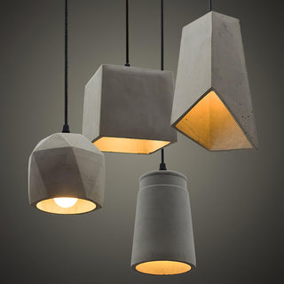 Geo Lampe Suspendue Industrielle en Ciment
