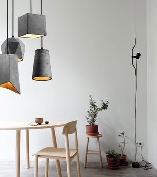 Geo Lampe Suspendue Industrielle en Ciment
