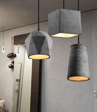 Geo Lampe Suspendue Industrielle en Ciment