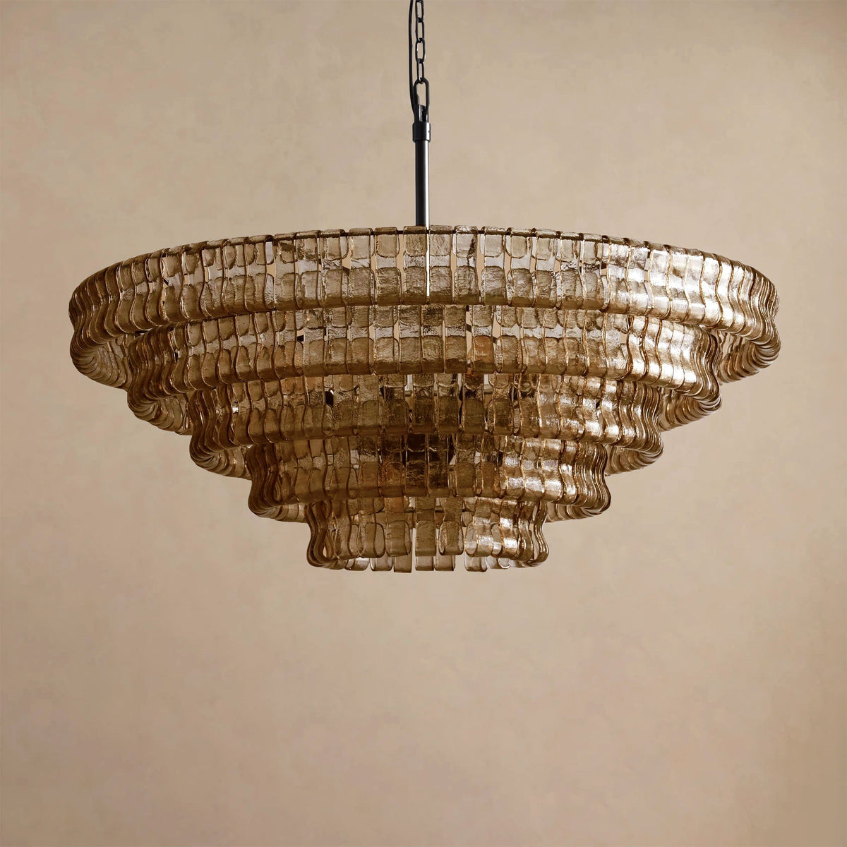 Dimensional diagram of the small 23.6-inch Ghiaccio Chandelier.