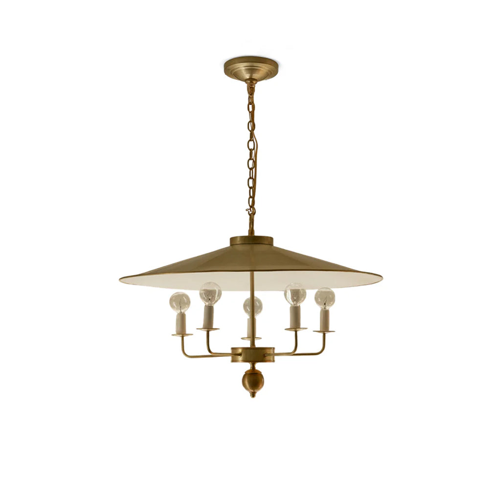 Gideon Pendant Lamp in brass finish against a neutral background.