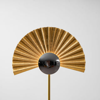 Gilded Fan Floor Lamp-Neutral Decor