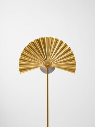 Gilded Fan Floor Lamp-Neutral Decor