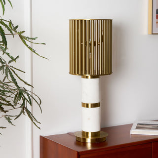Elios Gilded Cage Table Lamp-Neutral Decor