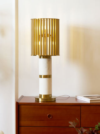 Elios Gilded Cage Table Lamp-Neutral Decor