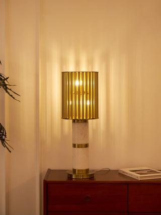 Elios Gilded Cage Table Lamp-Neutral Decor