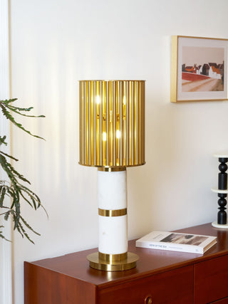 Elios Gilded Cage Table Lamp-Neutral Decor