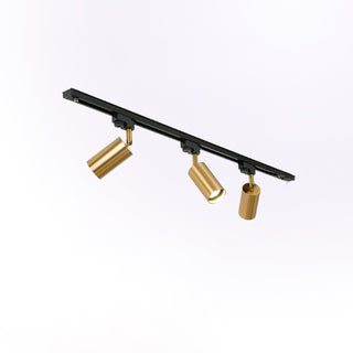 Bera Éclairage sur Rail Doré Cylindrique pour Salon