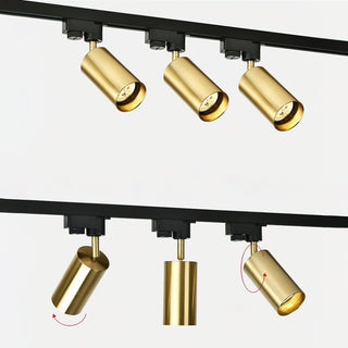 Bera Éclairage sur Rail Doré Cylindrique pour Salon