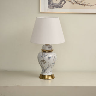 Gilt Accented Ceramic Table Lamp-Neutral Decor