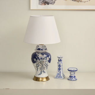 Gilt Accented Table Lamp-Neutral Decor