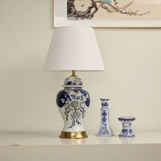 Gilt Accented Table Lamp-Neutral Decor